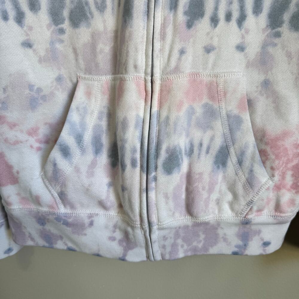 Abercrombie Kids Girls Pink Sherpa Full Zip Hoodie Sweater Tie-Die Hooded - Picture 7 of 10